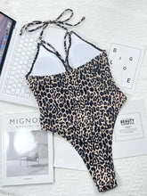 Leopard Print One Piece Swimsuit with Removable Padding Swimwear