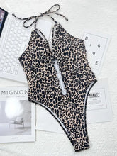 Leopard Print One Piece Swimsuit with Removable Padding Swimwear