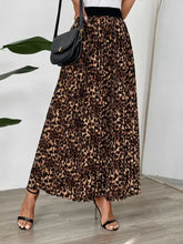 Leopard Print Pleated Midi and Maxi Skirt for Women Woman Skirts