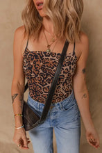 Leopard Print Women's Bodysuit Stretch Polyester Blend Woman Bodysuits