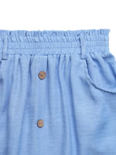 Light Blue Button Front Midi Skirt with Belt and Pockets for Women Woman Skirts
