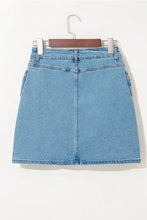 Light Blue Denim Mini Skirt with Bow Detail for Women Woman Skirts