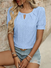Light Blue Diamond Pattern Knit Blouse for Women Woman T Shirts
