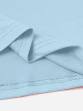 Light Blue Floral Lettering T-Shirt for Women 100 Percent Polyester Woman T Shirts