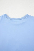 Light Blue Oversized Layered T-Shirt for Women Woman T Shirts