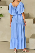 Light Blue Tiered Maxi Dress with Ruffled Details Casual Dresses