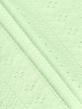 Light Green Eyelet Flutter Sleeve Blouse for Women Woman T Shirts