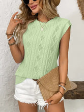 Light Green Knit Tank Top for Women Woman T Shirts
