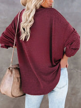 Burgundy Long Sleeve Button Up Shirt for Women with Oversized Fit Woman T Shirts