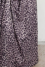 Long sleeve leopard print fabric featured in a stylish maxi dress with sleeve length detail