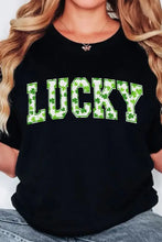 Lucky Shamrock Black Short Sleeve T Shirt for Women Woman T Shirts