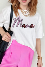 Mama Graphic Tee with Pink Cardigan for Women White Woman T Shirts
