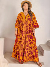 Maroon Tropical Floral Maxi Dress with Lace and Ruffle Detail Maxi Dresses