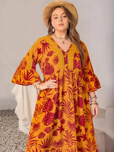 Maroon Tropical Floral Maxi Dress with Lace and Ruffle Detail Maxi Dresses