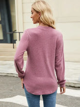 Mauve Long Sleeve Basic Top for Women Woman Blouses