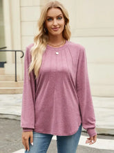 Mauve Long Sleeve Basic Top for Women Woman Blouses