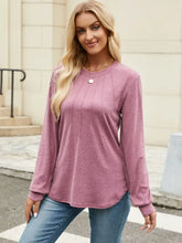 Mauve Long Sleeve Basic Top for Women Woman Blouses