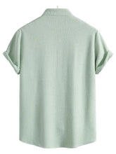 Men's Mint Green Corduroy Short Sleeve Shirt and Shorts Set Mens Sets