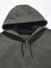Men's Olive Green Hooded Bomber Jacket Men Outerwear