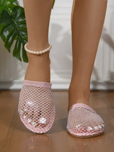 Women's Mesh Slip-On Sandals and Rhinestone Mules Collection Woman Loafers