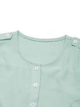 Mint Green Sleeveless Buttoned Ruched Dress Casual Dresses