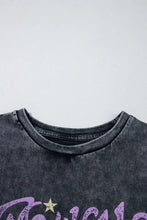 Nashville Graphic Acid Washed Gray Cotton T-Shirt for Women Woman T Shirts