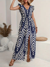 Navy and White Chevron Zebra Striped Maxi Dress Maxi Dresses