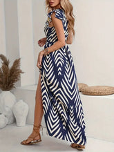 Navy and White Chevron Zebra Striped Maxi Dress Maxi Dresses