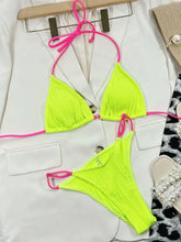 Neon Yellow and Pink High Cut Bikini Set Swimwear Swimwear