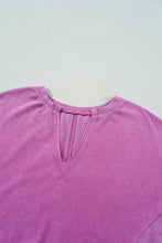 Notched Drop Shoulder Long Sleeve Sweatshirt Woman Sweatshirts