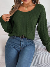 Olive Green Cable Knit Long Sleeve Sweater for Women Sweater Pullovers