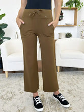 Olive Green High Waisted Wide Leg Pants for Women Brown Woman Leggings