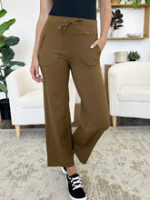 Olive Green High Waisted Wide Leg Pants for Women Woman Leggings