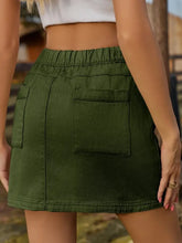 Olive Green Pocketed Mini Cargo Skirt for Women Woman Skirts