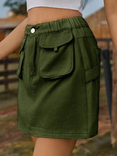 Olive Green Pocketed Mini Cargo Skirt for Women Woman Skirts