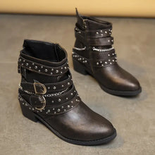 Olive Green Studded Faux Leather Motorcycle Ankle Boots for Women Woman Boots