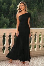 One Shoulder Black Maxi Dress Evening Gown Evening Dresses
