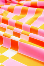 Orange Checkered Strapless Maxi Sundress Maxi Dresses