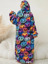 Pumpkin Patterned Hooded Blanket Slightly Stretchy and Machine Washable Dresses