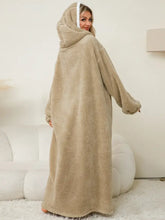 Oversized Red Hooded Blanket Sweatshirt with Pockets Sleep Dresses