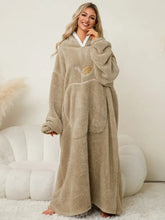 Oversized Red Hooded Blanket Sweatshirt with Pockets Tan One Size Sleep Dresses