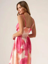Pink and Orange Tie Dye Maxi Dress for Women Evening Dresses