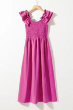 Smocked and Ruffled Dresses and Jumpsuit in Pink Purple and Magenta Maxi Dresses