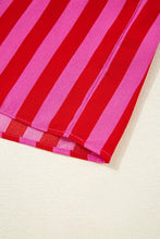 Pink and Red Striped Maxi Dress with Smocked and Ruffled Details Casual Dresses