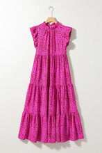 Pink Animal Print Tiered Maxi Dress Maxi Dresses