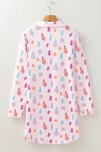 Pink Christmas Nightgown with Pockets and Slightly Stretchy Material Dresses