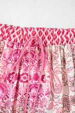 Pink Floral Patchwork Maxi Skirt with Drawstring Waist Woman Skirts