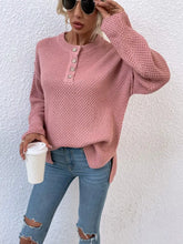 Pink Knit Sweater with Buttons Moderate Stretch 100 Percent Acrylic Sweater Pullovers