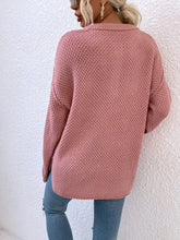 Pink Knit Sweater with Buttons Moderate Stretch 100 Percent Acrylic Sweater Pullovers