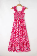 Pink Leopard Print Maxi Dress with Ruffles Maxi Dresses